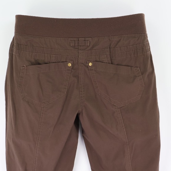 Dots Capri‎ Pants Womens Size 8 Dark Brown Cotton Stretch Waist Mid Rise Pockets - Picture 3 of 6